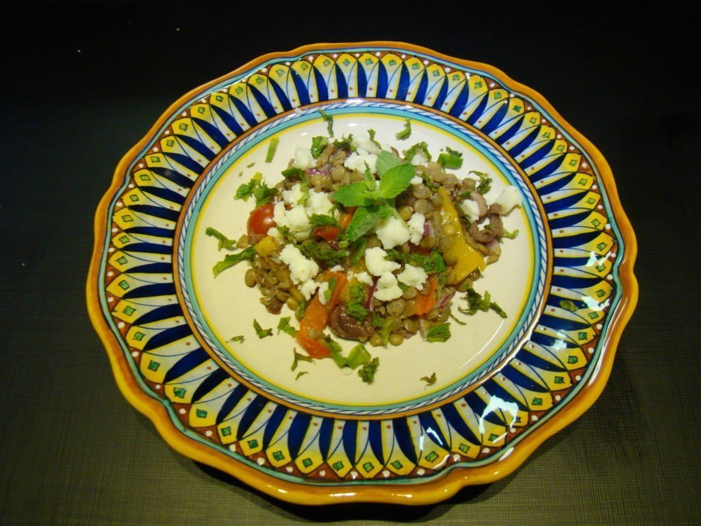 Salada de Lentilha com Queijo Feta