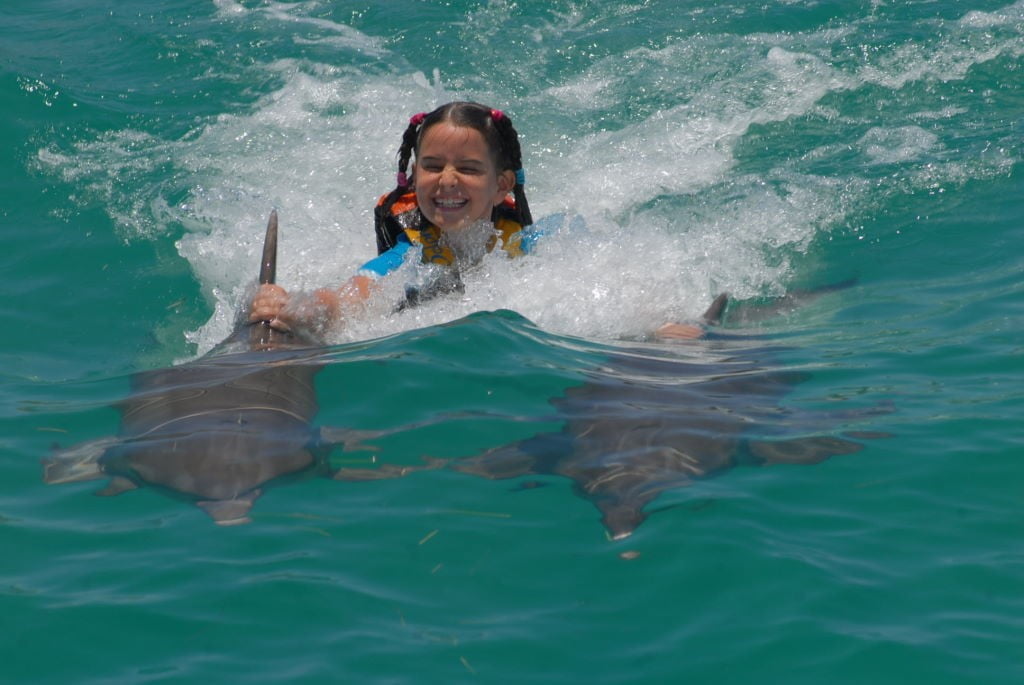 Dorsal tow - Nadar com golfinhos em Isla Mujeres 