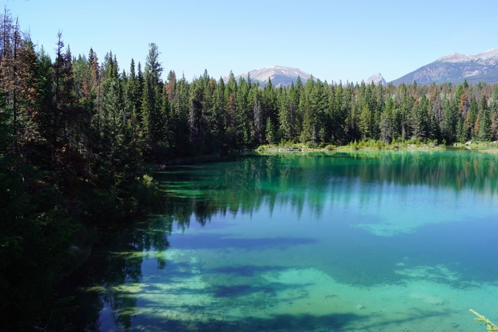 4º Lago no Vale dos 5 Lagos - O que fazer no Parque Nacional Jasper Canadá