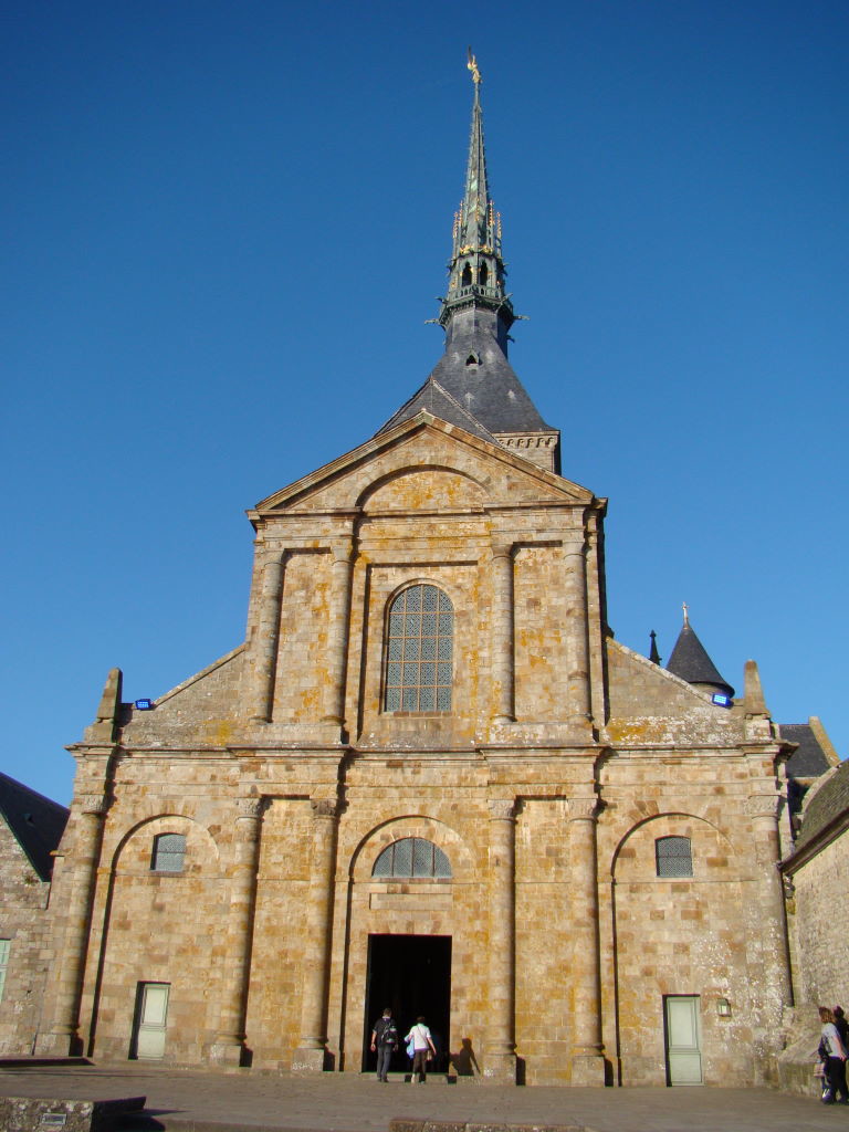 Church at the top - Tips of Mont St Michel in France