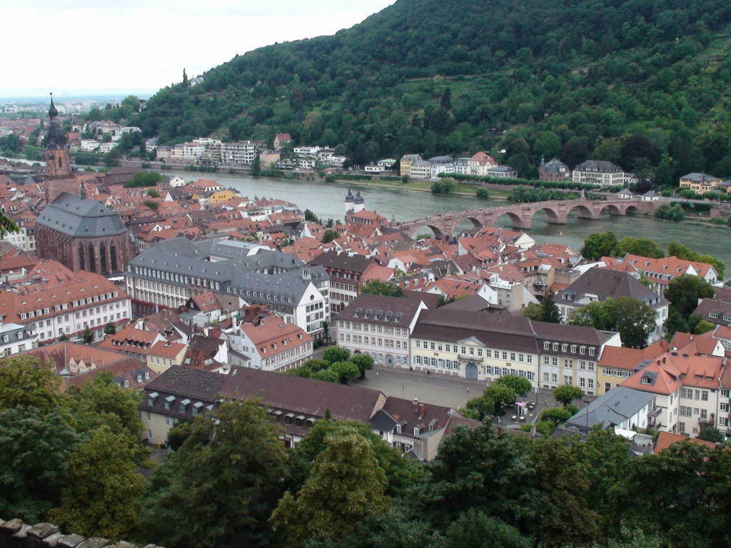 Old Town seen from Heidelberg Castle in Germany