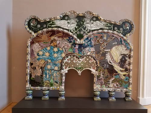 Frontão de lareira em mosaico - Palácio de Belas Artes
