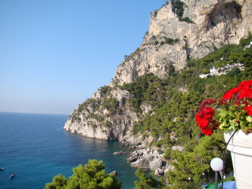 Vista da nossa sacada no Hotel Ambassador - O melhor dos passeios de barco em Capri Itália
