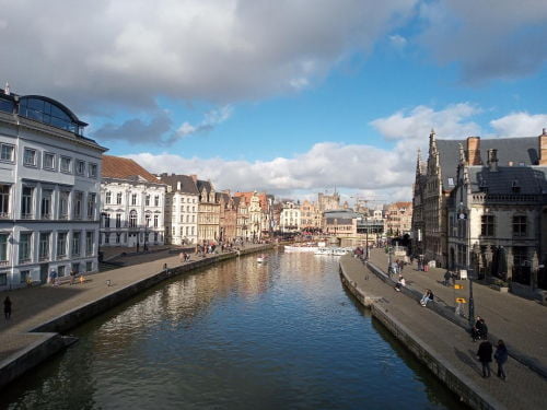 Vista da Sint-Michielsbrug - O que fazer em Gante Bélgica em 1 dia!