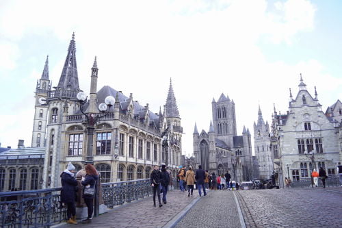 Vista da Sint-Michielsbrug - O que fazer em Gante Bélgica em 1 dia!