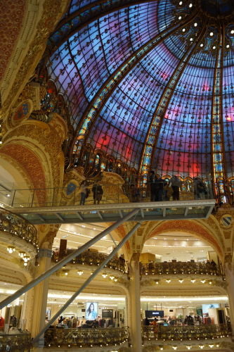 Plataforma de vidro das Galerias Lafayette- Como economizar em Paris! Paris barata! Cidades na França