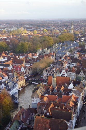 Vista do Beffroi - O que fazer em Bruges Bélgica