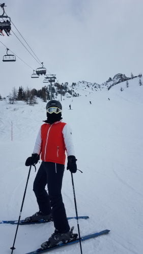 Pista vermelha em Les Arcs - Esqui na França
