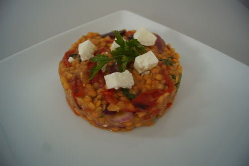 Culinária Graga: Salada de lentilha com queijo feta